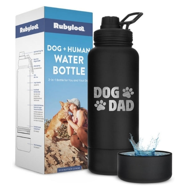 Rubyloo 2-in-1 Dog + Human Travel Water Bottle