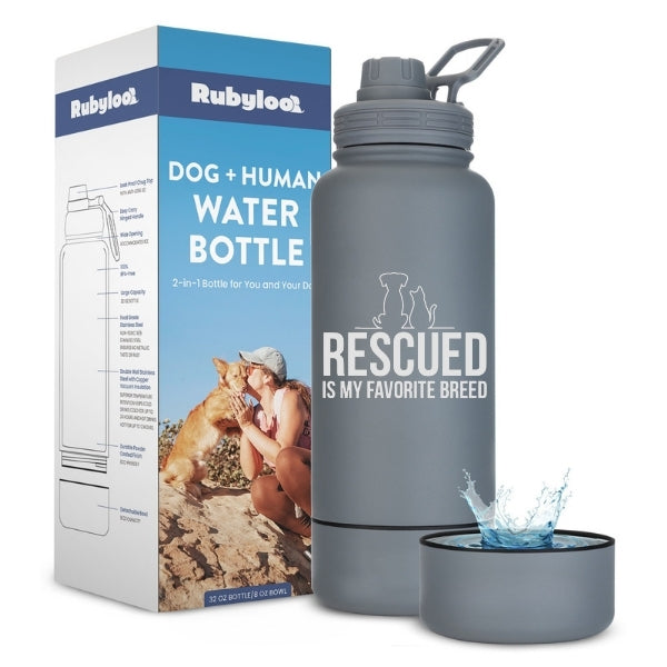 Rubyloo 2-in-1 Dog + Human Travel Water Bottle
