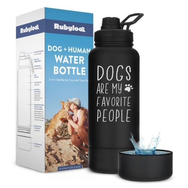 Rubyloo 2-in-1 Dog + Human Travel Water Bottle