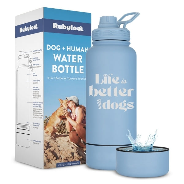 Rubyloo 2-in-1 Dog + Human Travel Water Bottle