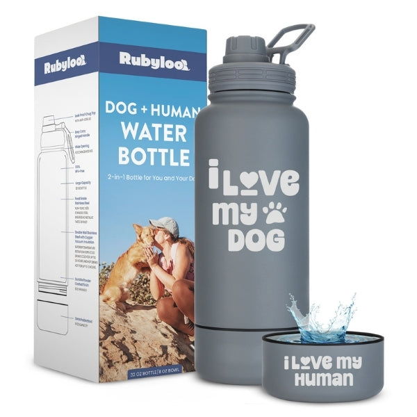 Rubyloo 2-in-1 Dog + Human Travel Water Bottle