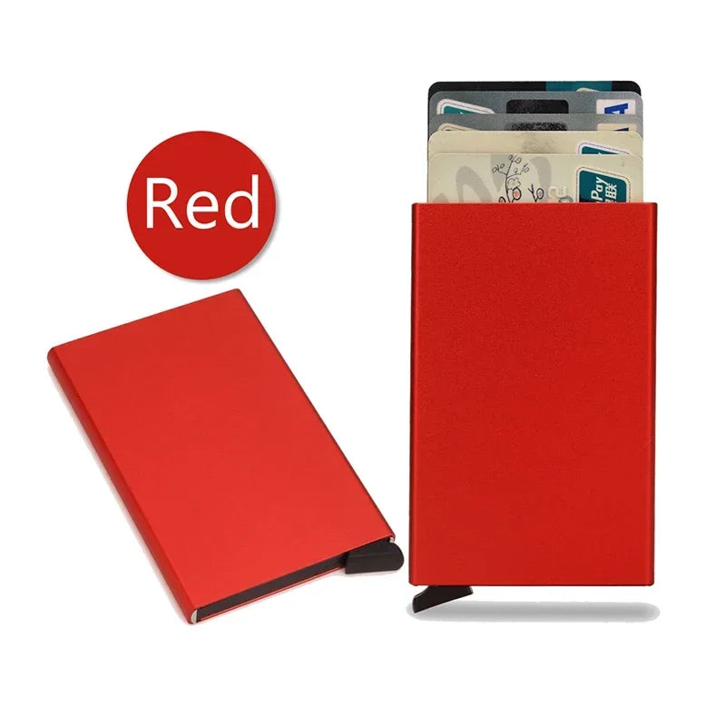 Slim RFID-Blocking Metal Pop-Up Wallet