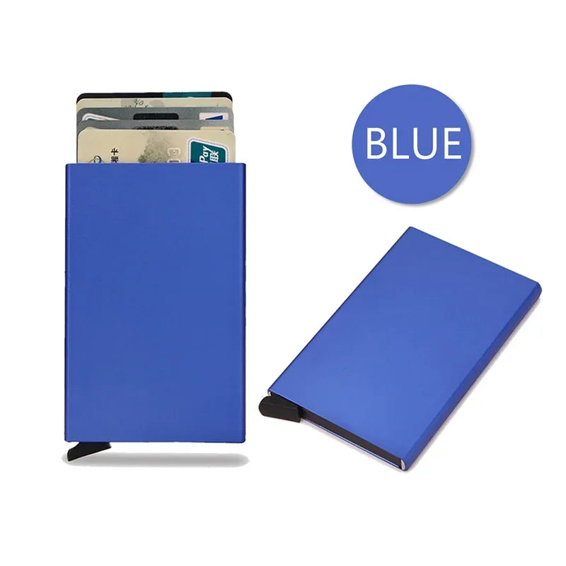 Slim RFID-Blocking Metal Pop-Up Wallet