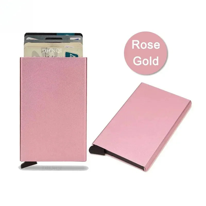 Slim RFID-Blocking Metal Pop-Up Wallet
