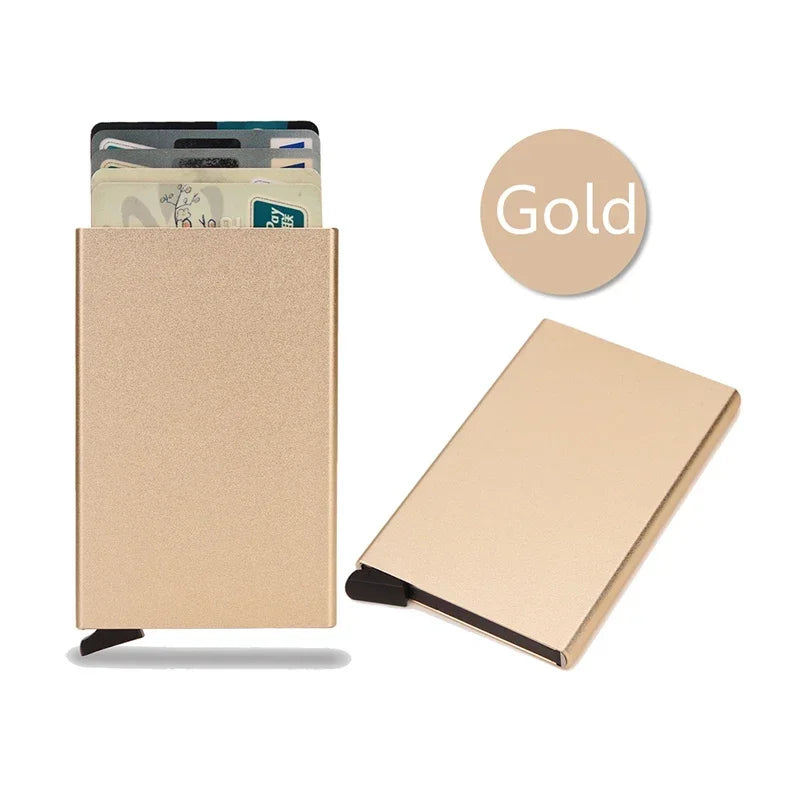 Slim RFID-Blocking Metal Pop-Up Wallet