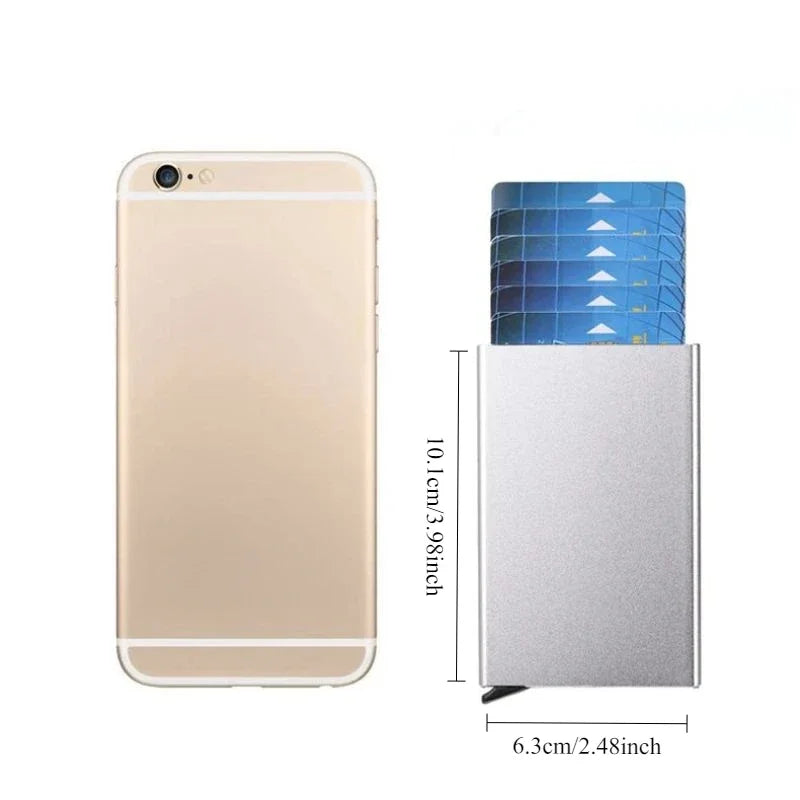 Slim RFID-Blocking Metal Pop-Up Wallet