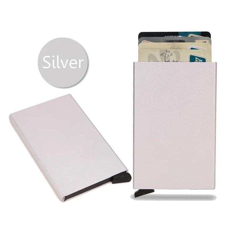 Slim RFID-Blocking Metal Pop-Up Wallet