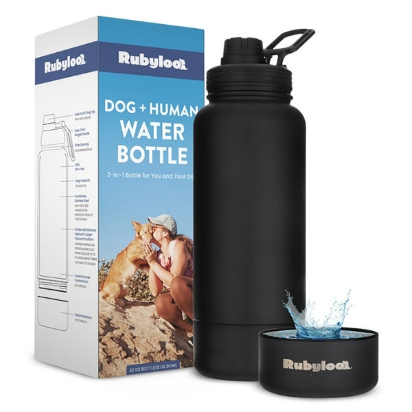Rubyloo 2-in-1 Dog + Human Travel Water Bottle