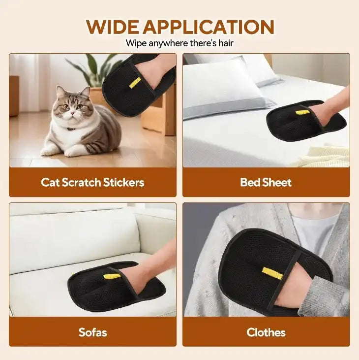 Pet Grooming & Deshedding Glove for Dogs & Cats