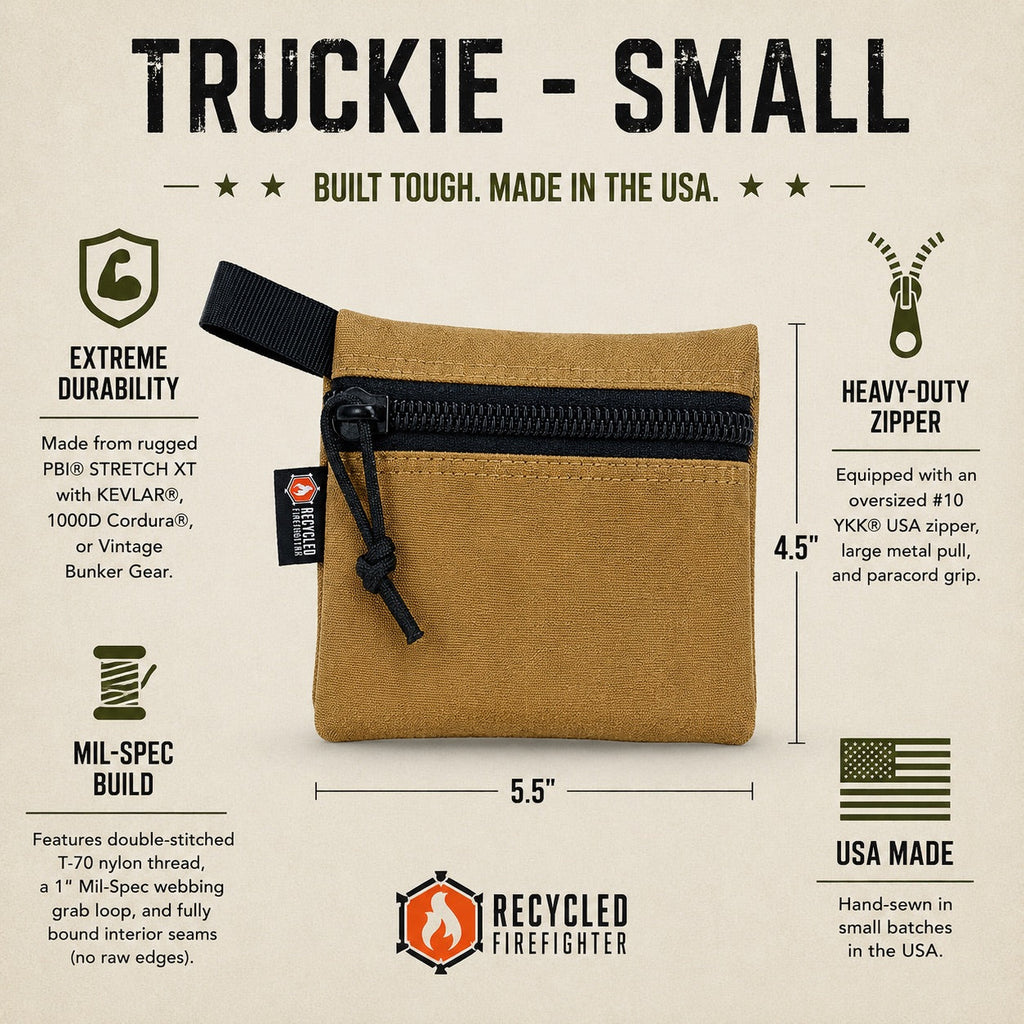 Recycled Firefighter Truckie Small EDC Gear Pouch